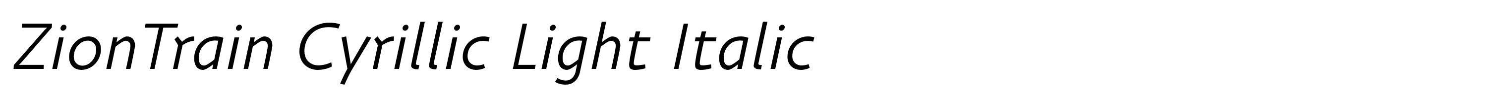 ZionTrain Cyrillic Light Italic